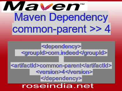 Maven dependency of common-parent version 4