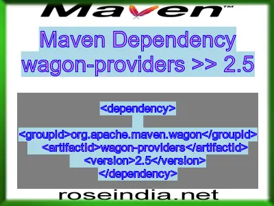 Maven dependency of wagon-providers version 2.5