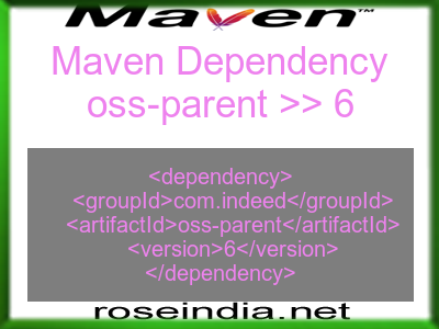 Maven dependency of oss-parent version 6