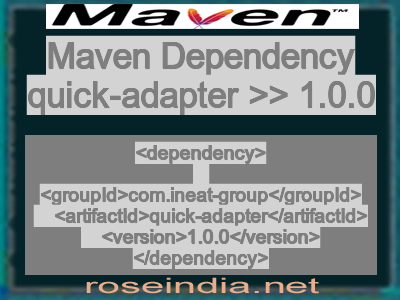 Maven dependency of quick-adapter version 1.0.0