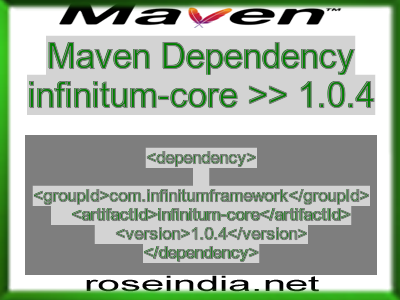 Maven dependency of infinitum-core version 1.0.4