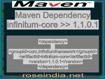 Maven dependency of infinitum-core version 1.1.0.1
