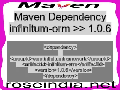 Maven dependency of infinitum-orm version 1.0.6