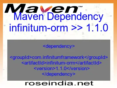 Maven dependency of infinitum-orm version 1.1.0