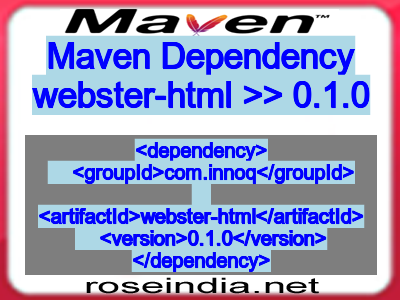 Maven dependency of webster-html version 0.1.0