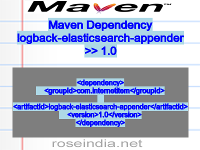 Maven dependency of logback-elasticsearch-appender version 1.0