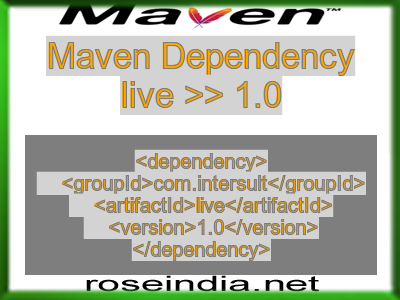 Maven dependency of live version 1.0