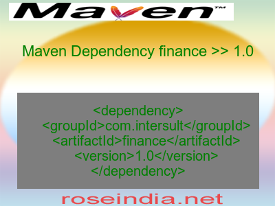 Maven dependency of finance version 1.0