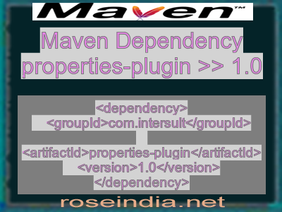 Maven dependency of properties-plugin version 1.0