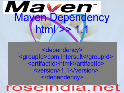 Maven dependency of html version 1.1