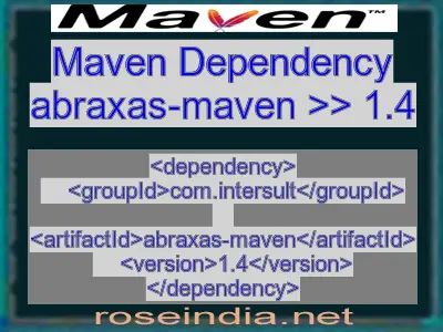 Maven dependency of abraxas-maven version 1.4