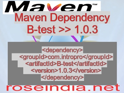 Maven dependency of B-test version 1.0.3