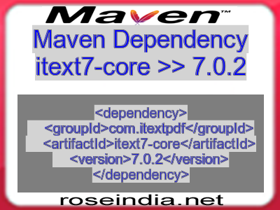 Maven dependency of itext7-core version 7.0.2
