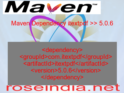 Maven dependency of itextpdf version 5.0.6