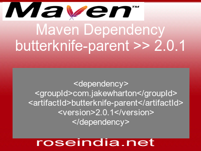 Maven dependency of butterknife-parent version 2.0.1