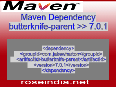 Maven dependency of butterknife-parent version 7.0.1