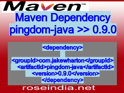Maven dependency of pingdom-java version 0.9.0