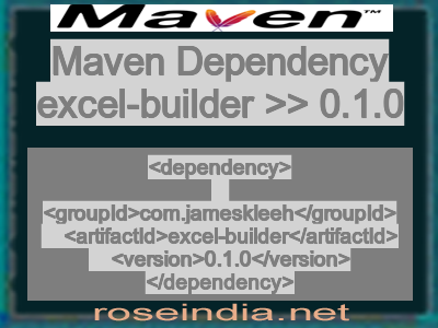 Maven dependency of excel-builder version 0.1.0