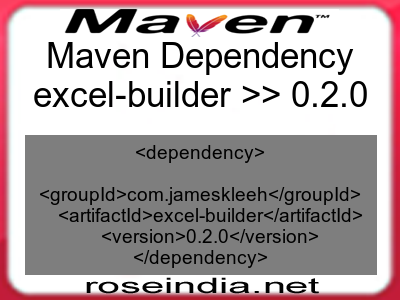 Maven dependency of excel-builder version 0.2.0