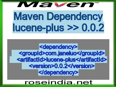 Maven dependency of lucene-plus version 0.0.2