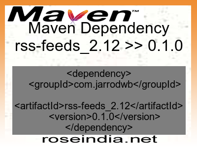 Maven dependency of rss-feeds_2.12 version 0.1.0