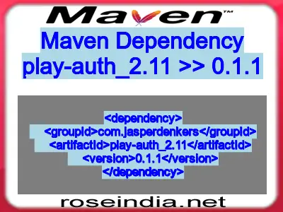 Maven dependency of play-auth_2.11 version 0.1.1