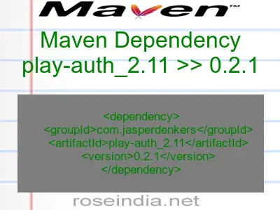 Maven dependency of play-auth_2.11 version 0.2.1