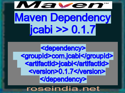 Maven dependency of jcabi version 0.1.7