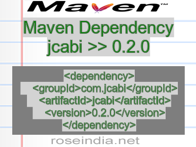 Maven dependency of jcabi version 0.2.0