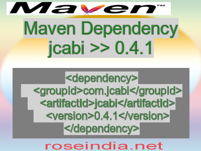Maven dependency of jcabi version 0.4.1