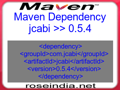 Maven dependency of jcabi version 0.5.4