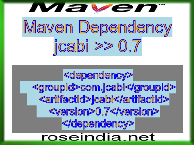 Maven dependency of jcabi version 0.7