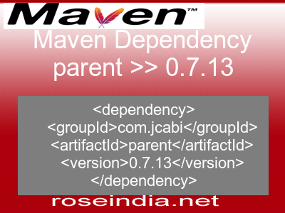 Maven dependency of parent version 0.7.13