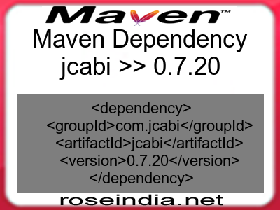 Maven dependency of jcabi version 0.7.20