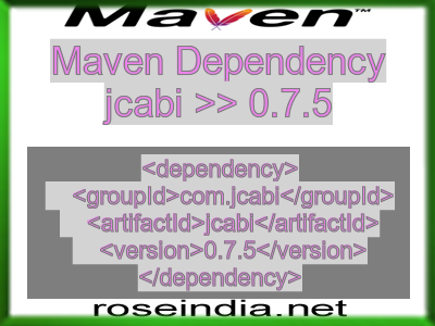 Maven dependency of jcabi version 0.7.5