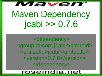 Maven dependency of jcabi version 0.7.6