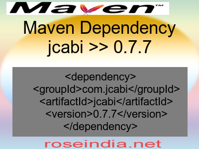 Maven dependency of jcabi version 0.7.7