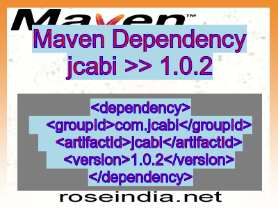 Maven dependency of jcabi version 1.0.2
