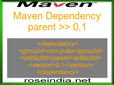 Maven dependency of parent version 0.1