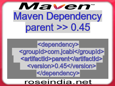 Maven dependency of parent version 0.45