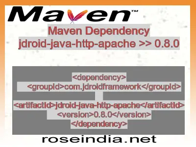 Maven dependency of jdroid-java-http-apache version 0.8.0