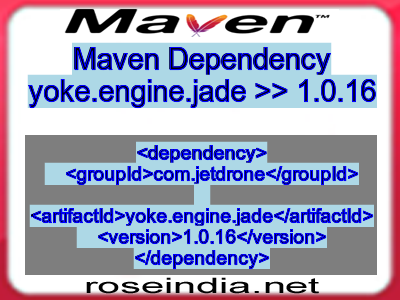 Maven dependency of yoke.engine.jade version 1.0.16