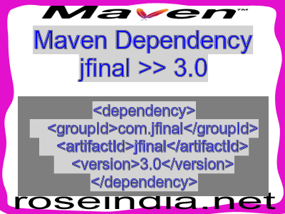 Maven dependency of jfinal version 3.0