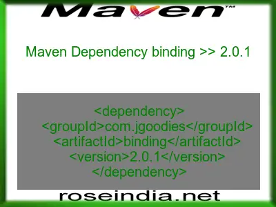 Maven dependency of binding version 2.0.1