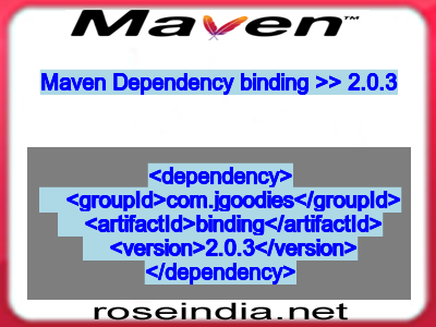 Maven dependency of binding version 2.0.3