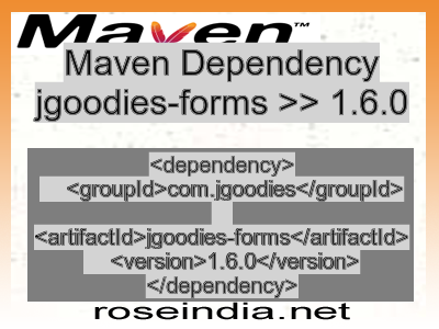 Maven dependency of jgoodies-forms version 1.6.0