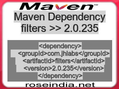 Maven dependency of filters version 2.0.235
