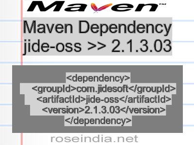 Maven dependency of jide-oss version 2.1.3.03