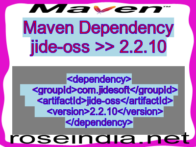 Maven dependency of jide-oss version 2.2.10