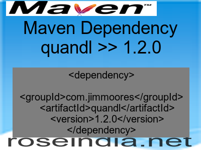 Maven dependency of quandl version 1.2.0
